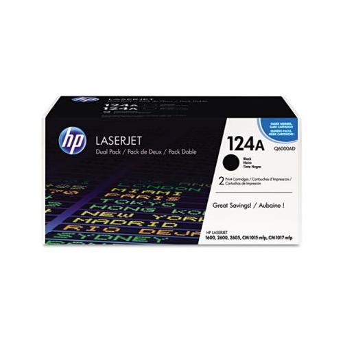 HP 124A Q6000AD Twin Pack   HP Smart Print Cartridge, Black (2,500 Yield)  HP Q6000AD  