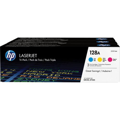HP 128A CF371AM 3-Pack Cyan/Magenta/Yellow LaserJet Toner Cartridges HP CF371AM     